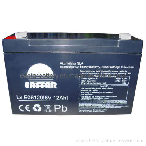 Sealed Lead Acid Battery 6V12ah (EA6-12)